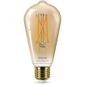 Philips Smart LED Edison Filament, ambrata, dimmerabile, E27, 50W. Lampadina smart per luce accogliente.