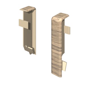Connecteurs Egger Kubisch, 6 cm, Chêne Greige, lot de 2 pour plinthes.