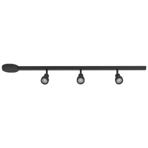 Eglo EasyTrack, rail d'éclairage noir avec 3 spots LED. Système de rail flexible pour éclairage ciblé.