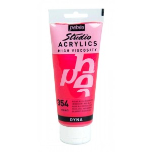 Pébéo Acrylique Studio Acrylics Dyna Bleu Rouge, tube de 100ml pour fournitures d'art.