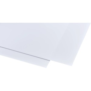 Lastra in polistirolo bianco opale, 2,5 mm di spessore, 1000x500 mm, per coperture in plastica.
