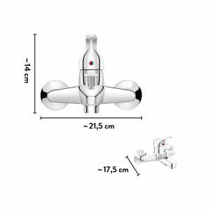 Miscelatore per vasca baliv WA-5170 cromato, esterno con monocomando e deviatore.
