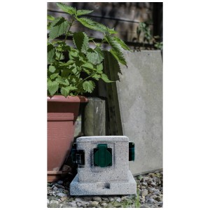 Steffen GardenLine Energy Stone, distributore di corrente grigio per esterni con 4 prese.