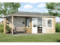 Alpholz Holz-Gartenhaus Walmdach Unbehandelt 578 cm x 272 cm