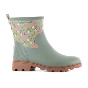 Stivaletto verde Blackfox Adelia taglia 36 con motivo floreale, ideale per il giardinaggio.
