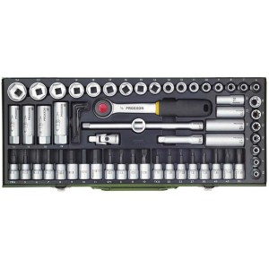Set di chiavi a bussola Proxxon, 65 pezzi in custodia d'acciaio. Chiavi e estrattori per officina e hobby.