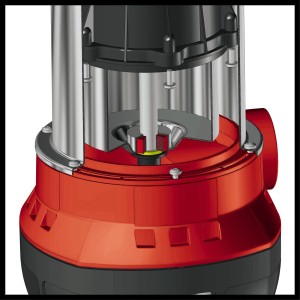 Pompe pour eaux chargées Einhell GC-DP 3325, modèle en coupe montrant les détails du moteur, des joints et du boîtier.