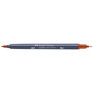 Feutre Faber-Castell Goldfaber Sketch Sienne Brûlée Clair avec pointe pinceau et feutre fin.