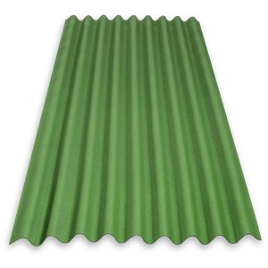 Plaque ondulée bitumée Onduline Base verte, 2000x855 mm, pour toiture carport et abris de jardin.