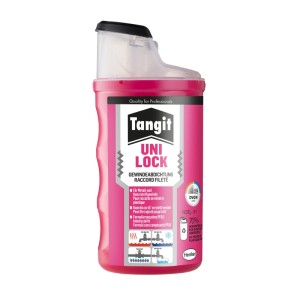 Dispenser rosa Tangit Uni-Lock sigillante per filetti 80m per acqua e gas fino a 4 pollici.