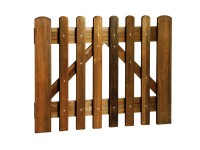Normtüre zu Staketenzaun Zug Braun imprägniert glattgehobelt 80 x 100