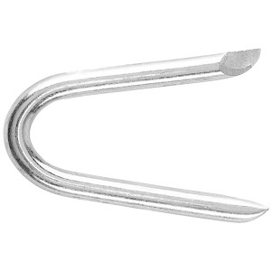 Boucle LUX galvanisée, 2 mm x 20 mm, en U pour fixation de fil sur bois.