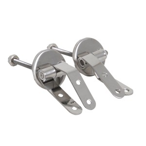 Cerniere per sedile WC MSV in acciaio inox, colore argento, per una facile installazione.