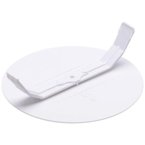 Rosone da soffitto piatto bianco (80x80 mm) in plastica per prese.
