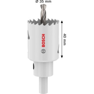 Scie cloche Bosch Multi Material, Ø 35 mm, avec adaptateur, argent.