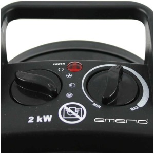 Dettaglio: Termoventilatore Emerio 2000W con comandi e spia luminosa.
