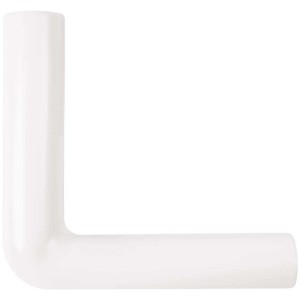 Coude d'évacuation WC 90° blanc en plastique pour relier réservoir et WC.