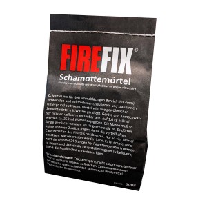 Mortier réfractaire Firefix, paquet de 500g pour cheminées et poêles.