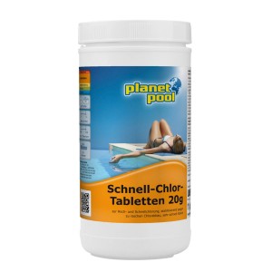 Planet Pool Comprimés de chlore rapide 20g pour désinfection piscine.