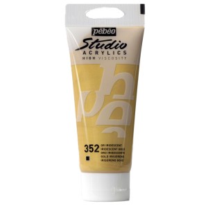 Pébéo Acrylfarbe Studio Acrylics Gold, 100ml Tube für Künstlerbedarf.