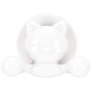Gancio adesivo Jolly Cat bianco di Kleine Wolke per accessori bagno.