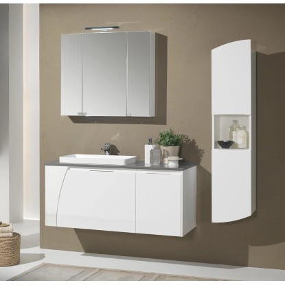 Seitenschrank Soft rechts Weiss/Weiss lackiert