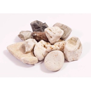 Gravier de quartz beige clair 30-70 mm, gravier décoratif pour le jardin.
