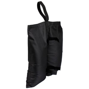 Set di 4 pesi per gazebo in tessuto Oxford nero con chiusura a velcro.