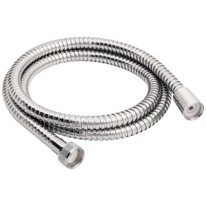 Flexible de douche en métal chromé, longueur 2 m, anti-torsion pour douche et salle de bain.