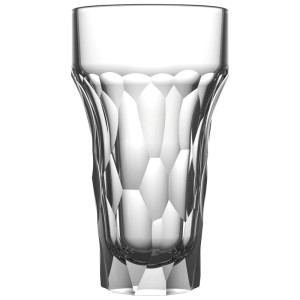 Bicchiere da birra La Rochere Silex, 42 cl, vetro trasparente con design a faccette.