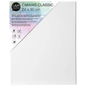 Toile blanche Classic, 24x30 cm, tendue sur châssis. Idéale pour la peinture à l'huile et acrylique.