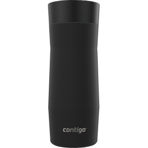 Bicchiere termico Contigo West Loop 3.0 in acciaio inox nero opaco, 470 ml. Design ergonomico per bevande calde o fredde.