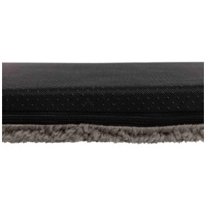 Gros plan : Tapis pour chien Trixie Bendson gris clair (80x55 cm), housse en polyester avec fermeture éclair.