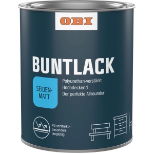 Barattolo di smalto all'acqua OBI PU, 750ml, verde foresta, finitura satinata.
