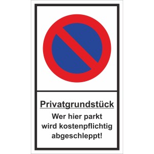 Panneau d'avertissement propriété privée : Stationnement payant, enlèvement ! Panneau 25x15cm.