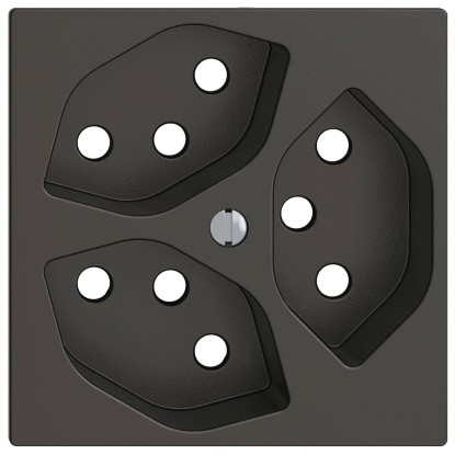 Feller Steckdose Frontplatte EdizioDue 3 x T13 Schwarz