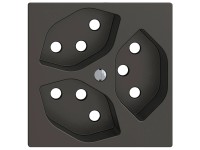 Feller Steckdose Frontplatte EdizioDue 3 x T13 Schwarz