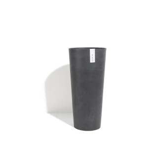 Ecopots Amsterdam pot de fleurs haut, gris foncé, Ø 32 cm, hauteur 70 cm.