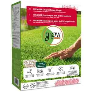 OBI Premium concime per prato a lenta cessione 3 kg per un prato verde e denso fino a 3 mesi.