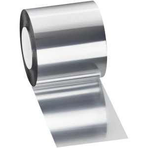 Rotolo di nastro adesivo argentato, largo 6 cm, per coperture in plastica.