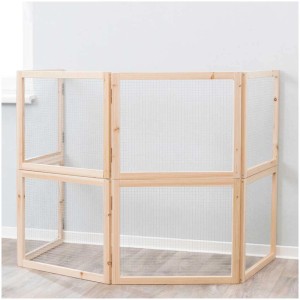 Parc intérieur Trixie en bois et métal pour petits animaux, extensible.