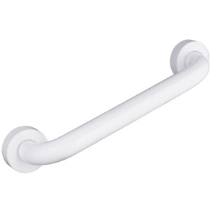 Barre d'appui de bain Ridder blanche, 30 cm en aluminium, pour plus de sécurité dans la salle de bain.