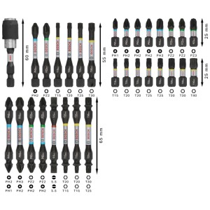 Bosch Professional Set di inserti PRO Impact, 31 pezzi, vari inserti per cacciavite e portainserti in display.