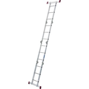 Scala multiuso Krause Corda, 4x3 gradini, con piattaforma, configurata come scala d'appoggio.