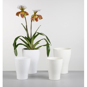 Pots pour orchidées Scheurich 608 Panna, différentes tailles. Pots en céramique blanche pour orchidées.