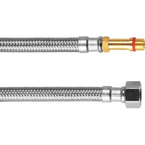 Tuyau flexible LUX, 500 mm, G 3/8 x M10, acier inoxydable, pour raccord robinet.