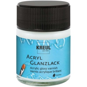 Kreul Acryl-Glanzlack, 50 ml, farbloser Überzugslack auf Wasserbasis für Bastelarbeiten.