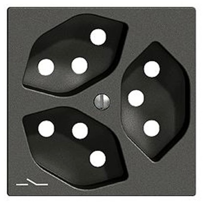 Feller Steckdose Frontplatte EdizioDue 3 x T13 / 1S Schwarz