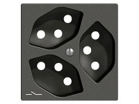 Feller Steckdose Frontplatte EdizioDue 3 x T13 / 1S Schwarz