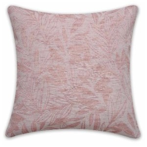 Cuscino Jacquard Sehlbach rosa, 45x45 cm, con delicato motivo a foglie per soggiorno e camera da letto.
